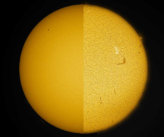 Observing the Sun in white light vs hydrogen alpha