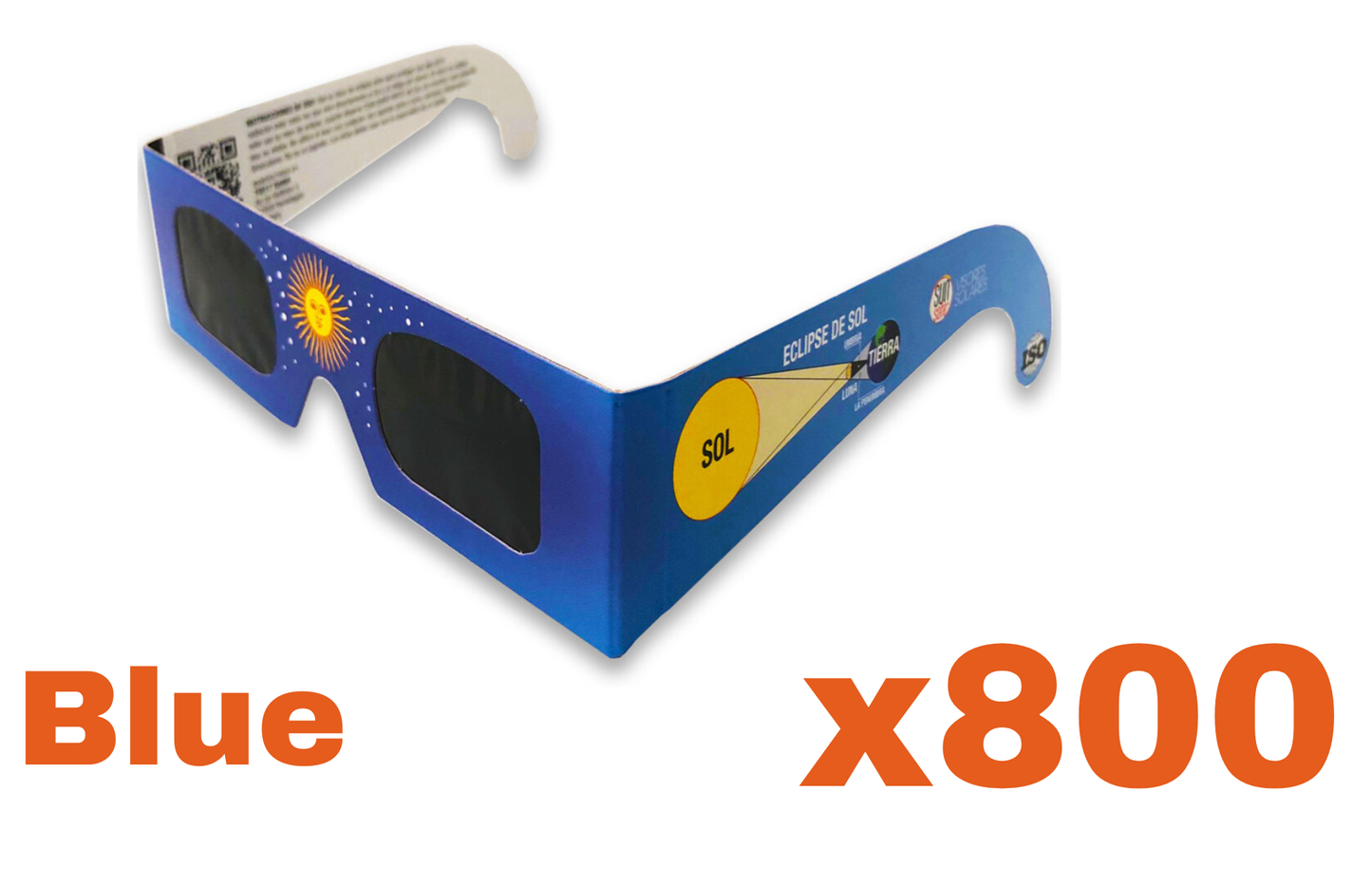 Lunt Spanish Eclipse Glasses - Blue - 800 Pack