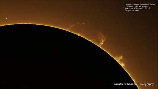 Looping prominence, North West