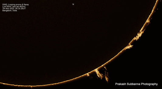 Looping prominence South west Quad