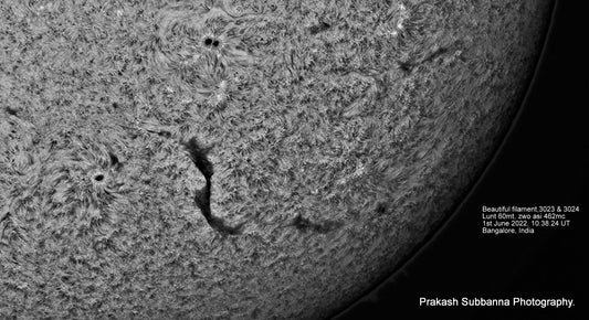 Sunspots, 3023 &amp; 3024, Filaments