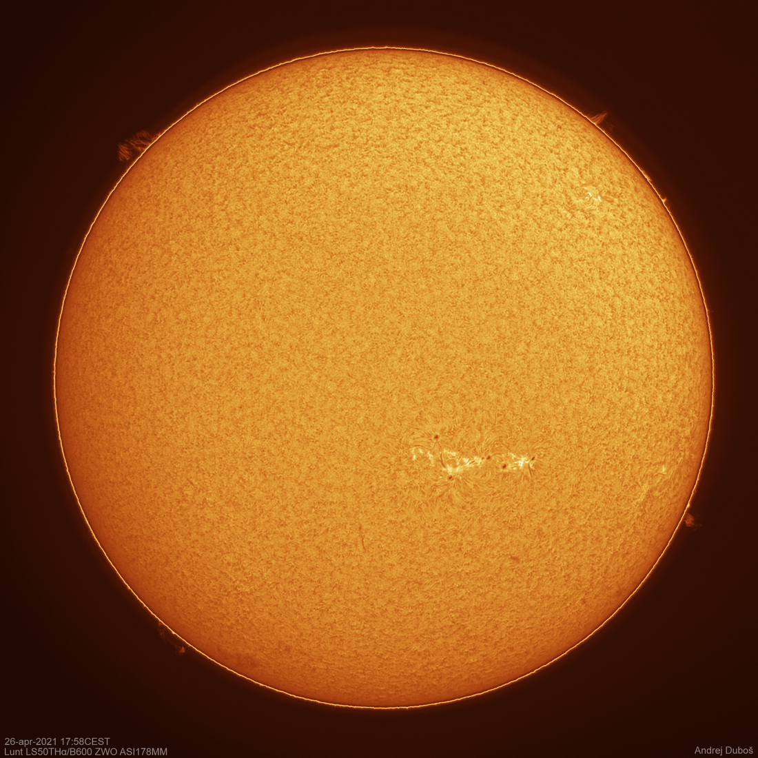 Sun H-alpha 26. apr 2021