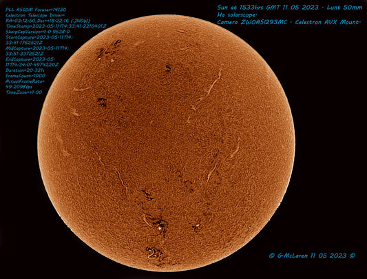 Sun at 1533hrs GMT on 11/05/2023