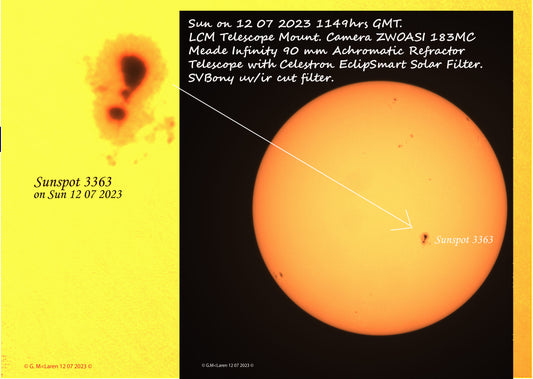Sunspot 3363 1156hrs on 12July 2023