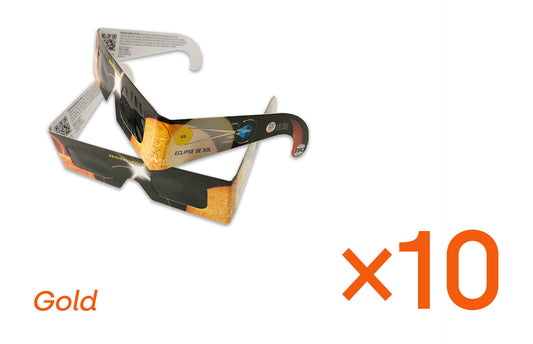 Lunt Spanish Eclipse Glasses - Gold - 10 Pack